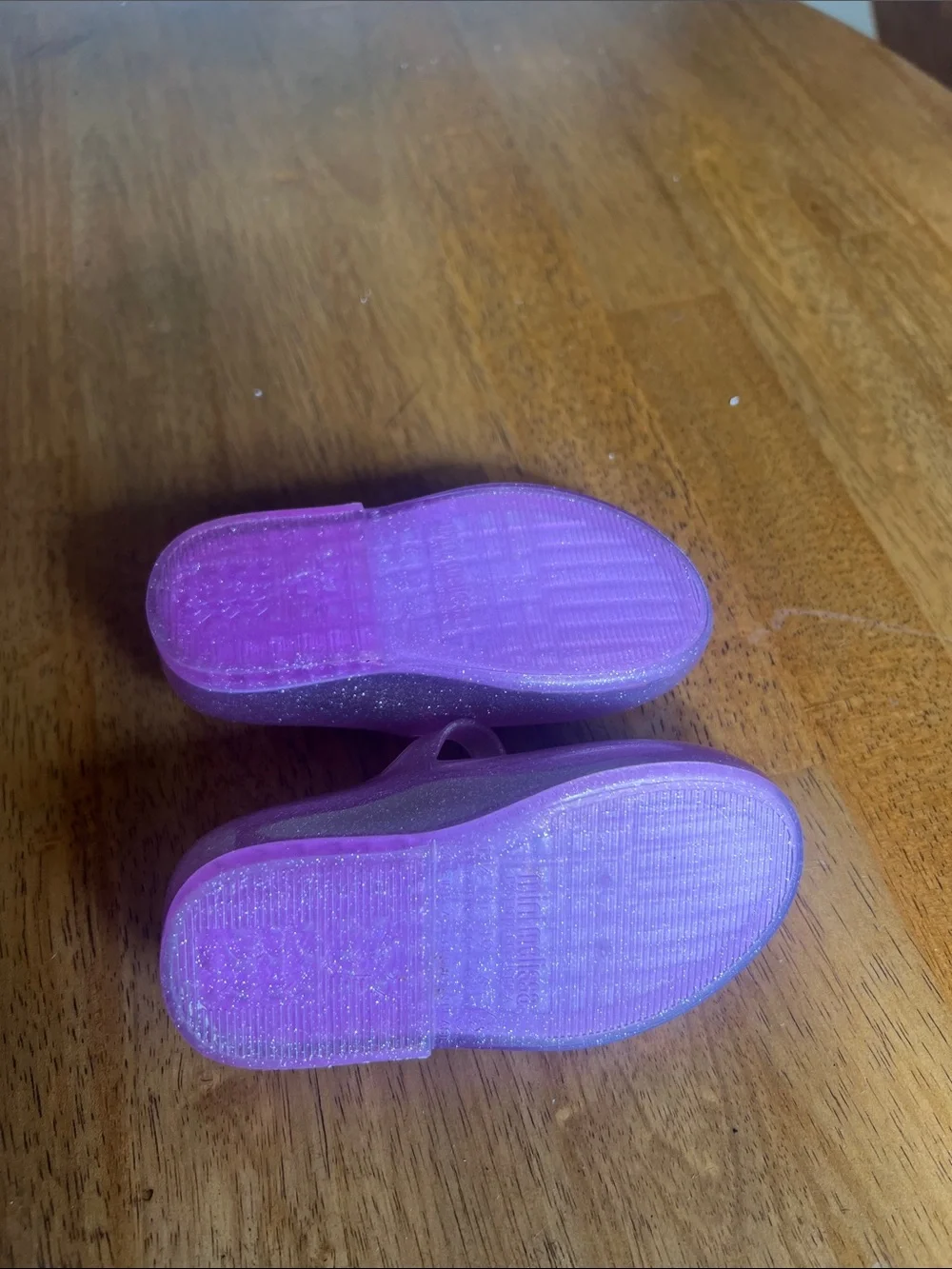 Mini Melissa Girls Pink Glitter Ariel Jelly Dress Shoes